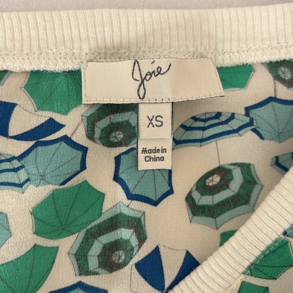 Joie Racerback 100% Silk Umbrella Tank size XS - Picture 6 of 8